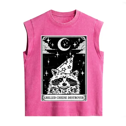 Purplehecate The Grilled Cheese Destroyer Tarot Raccoon Vintage Washed Tank