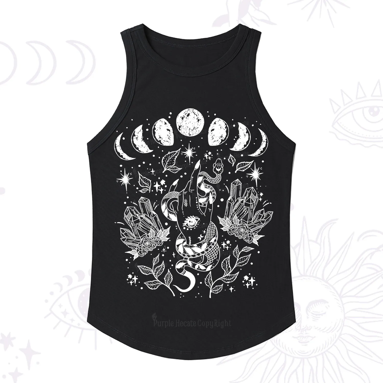 Purplehecate Reach For The Moon Ribbed Tank Top