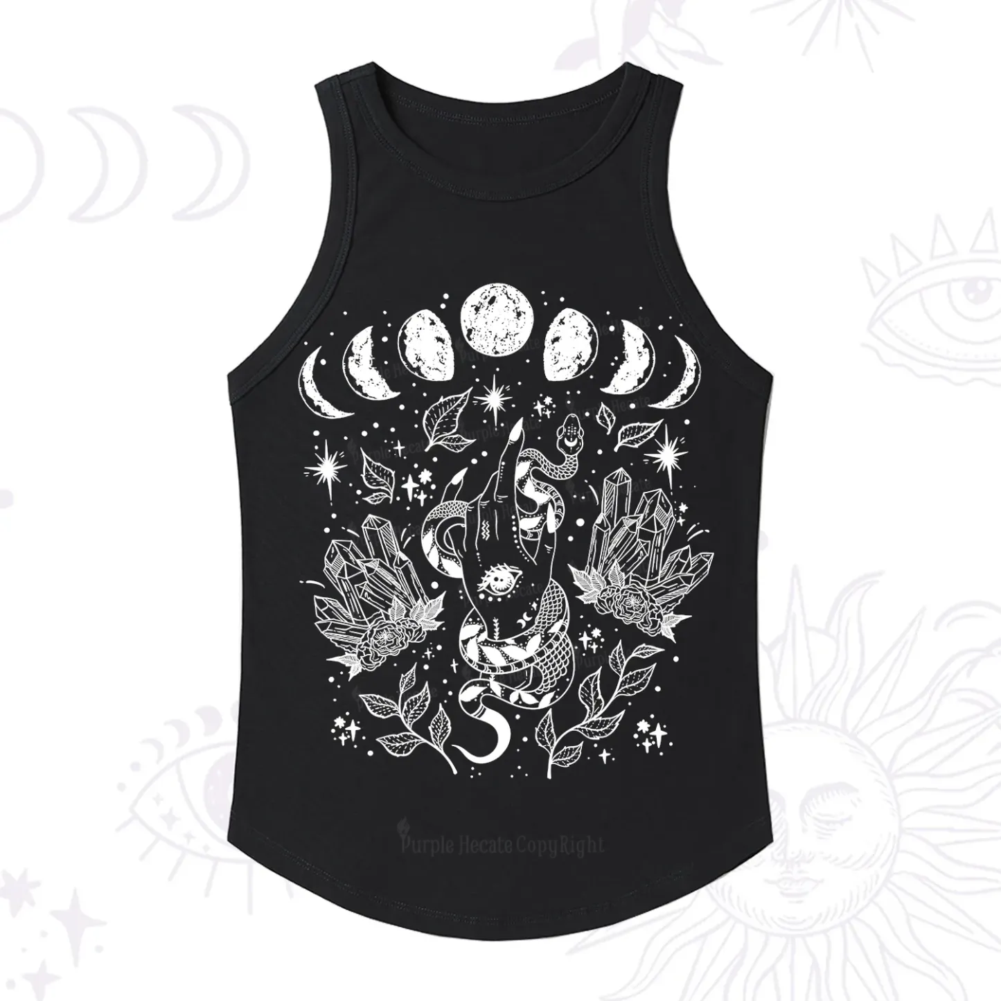 Purplehecate Reach For The Moon Ribbed Tank Top