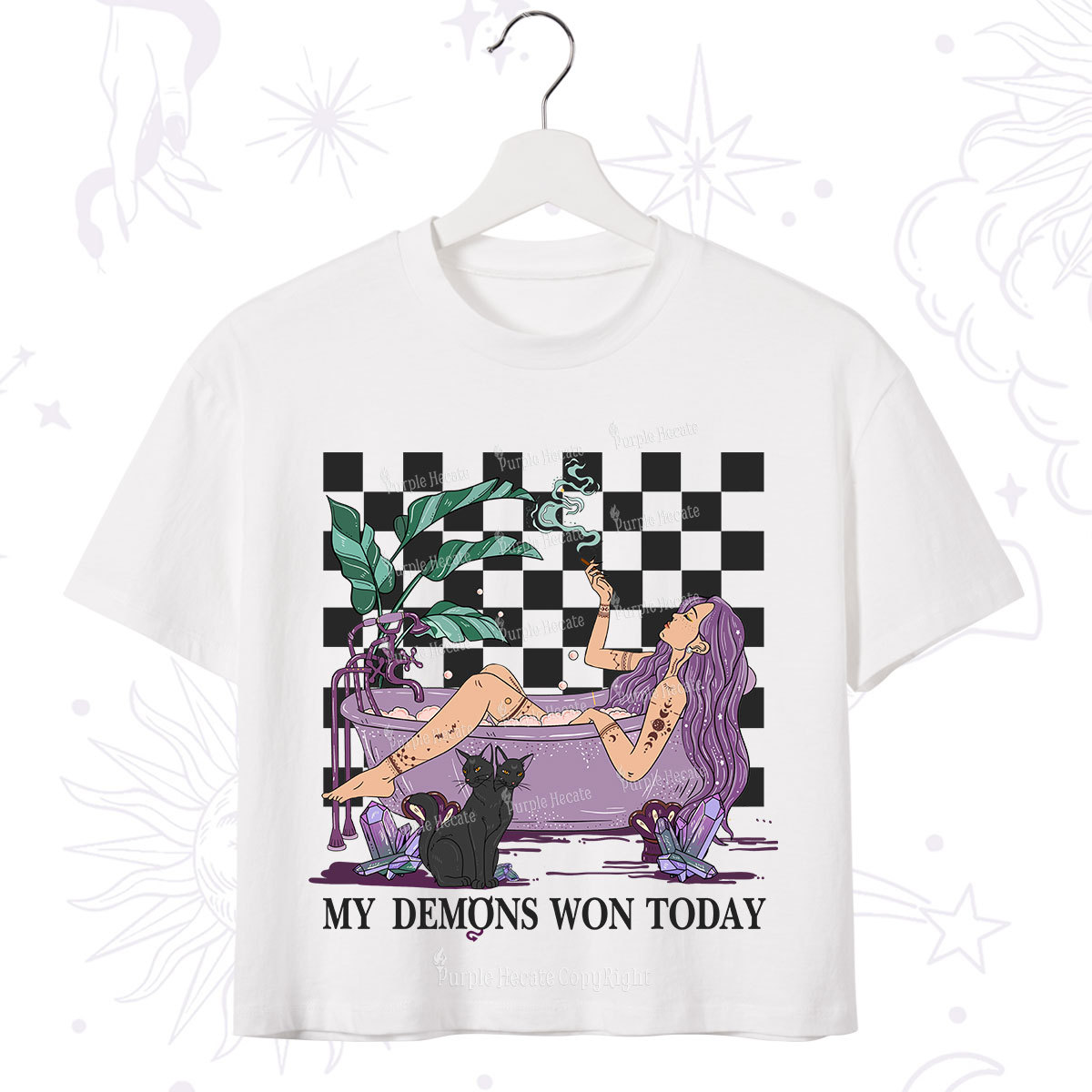 Purplehecate My Demons Won Today Crop T-Shirt