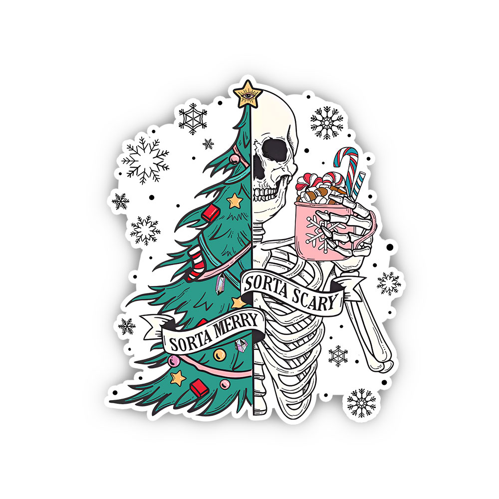 Purplehecate Sorta Merry Sorta Scary Christmas Sticker