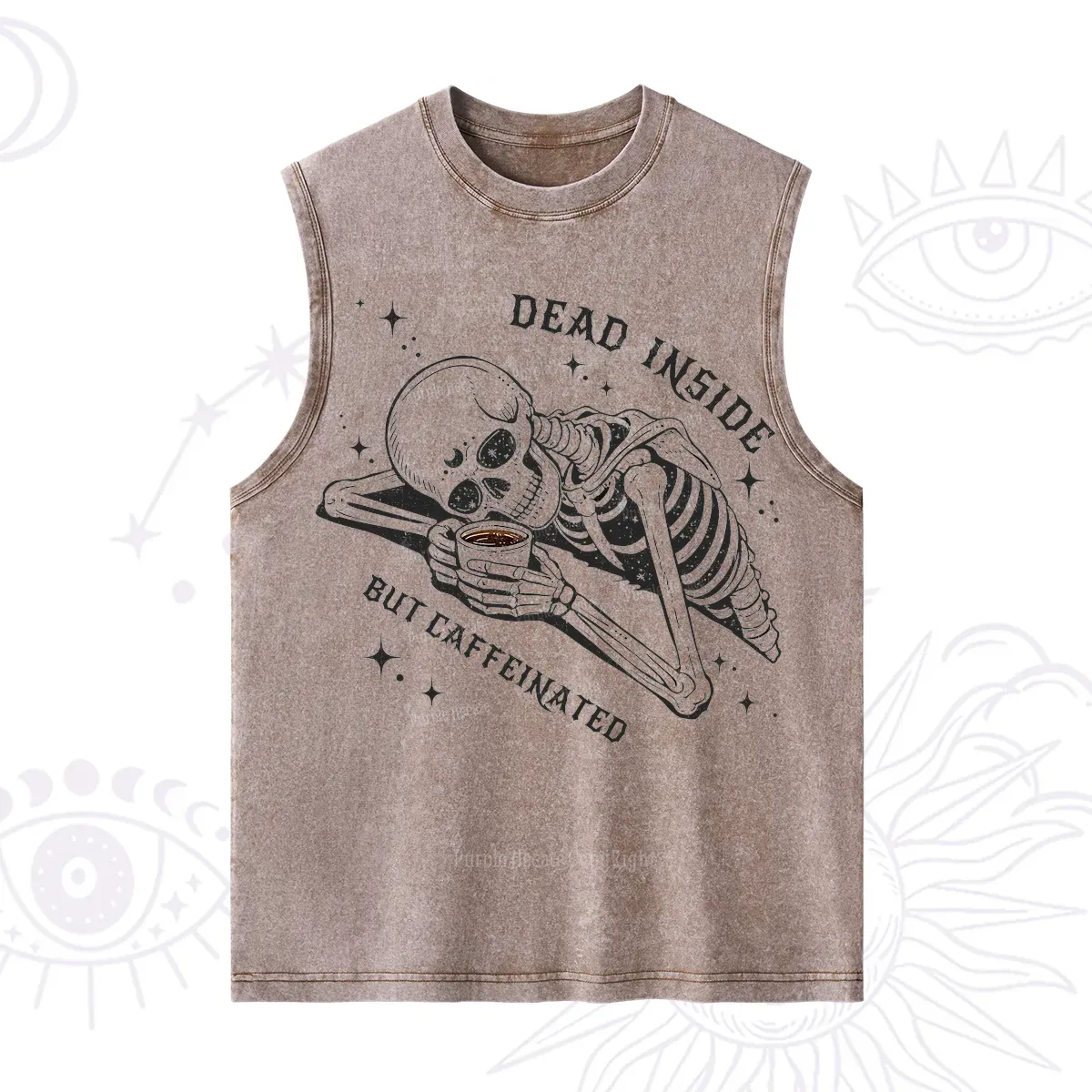 Purplehecate Dead Inside But Caffeinated Washed Tank