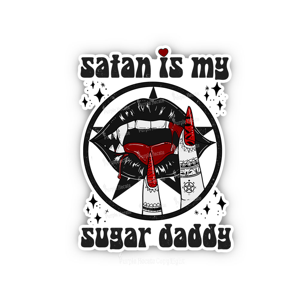 Purplehecate Satan Is My Sugar Daddy Sticker