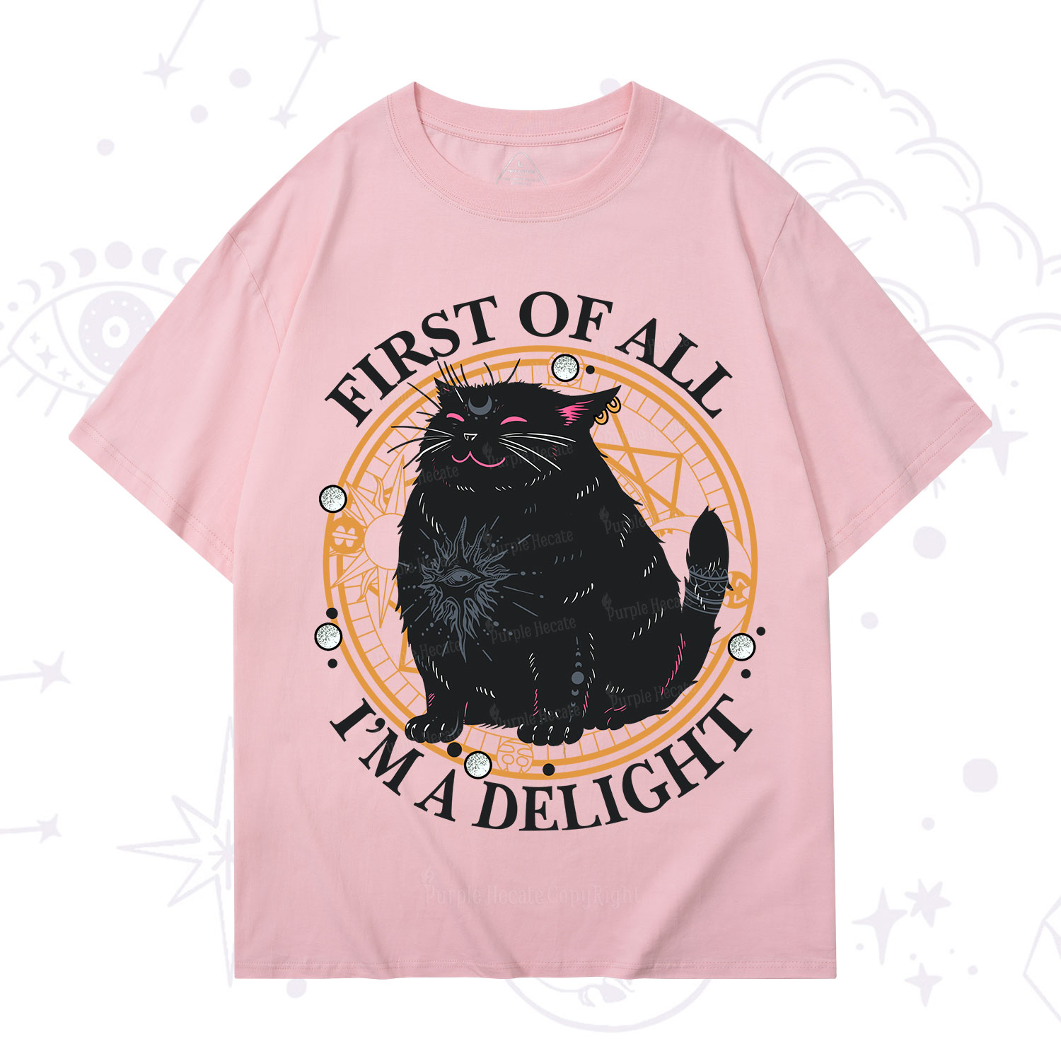 Purplehecate First Of All I'm A Delight Cat T-Shirt