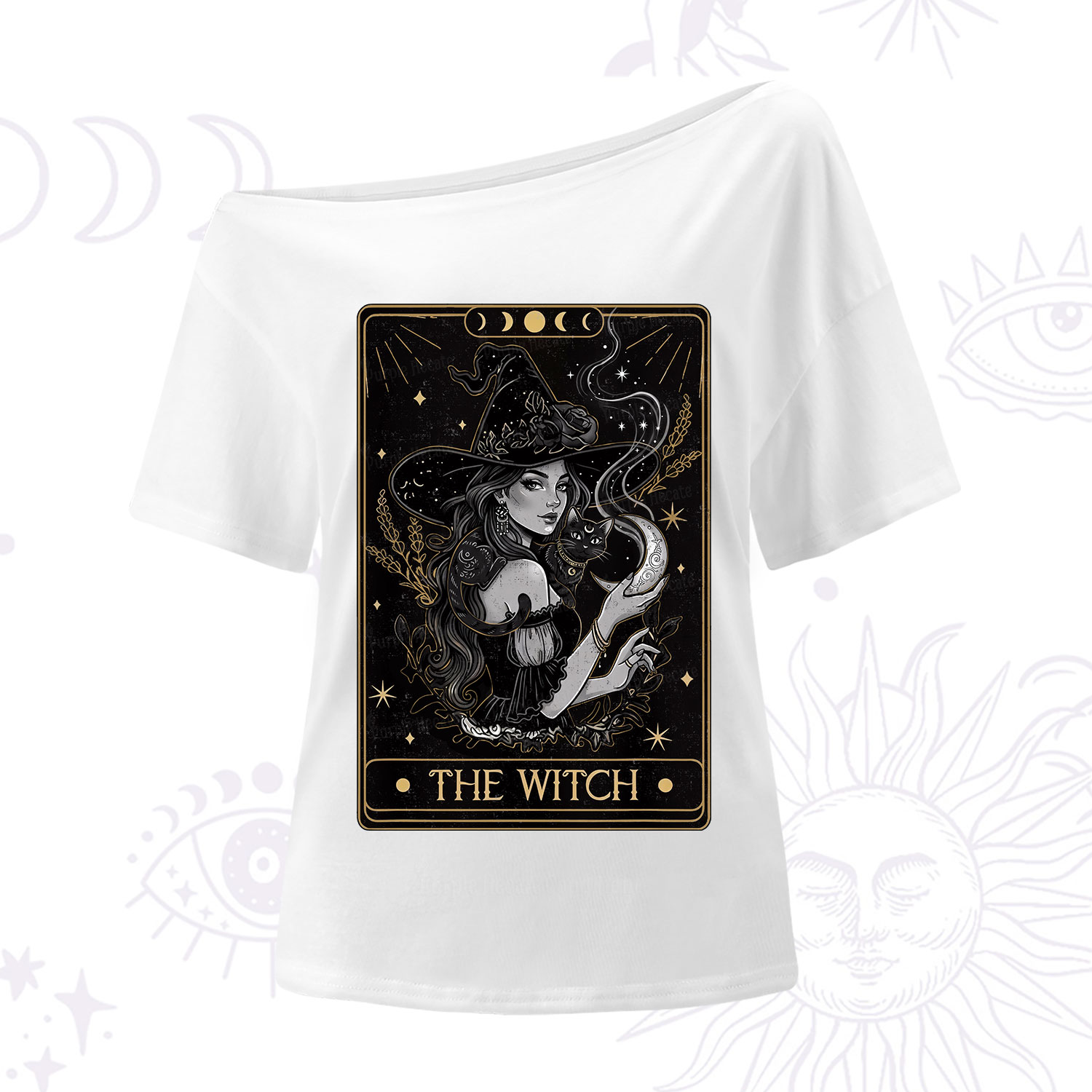 Purplehecate The Witch Enchanted Tarot Card One Shoulder T-Shirt