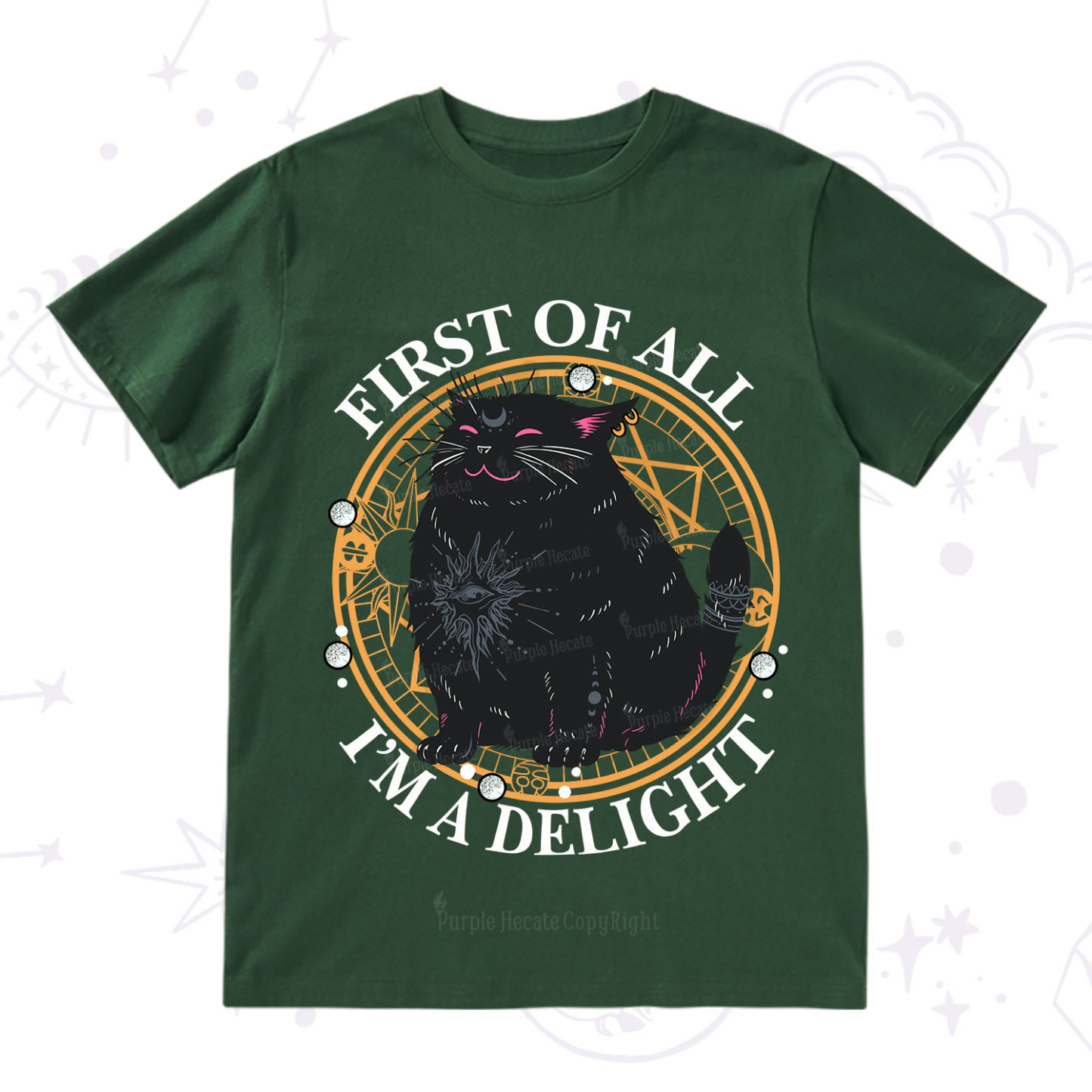 Purplehecate First Of All I'm A Delight Cat T-Shirt