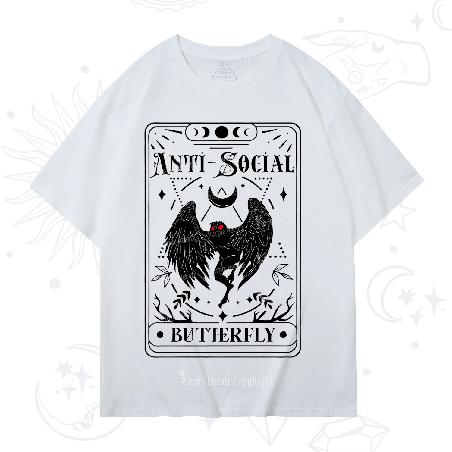 Purplehecate The Antisocial Butterfly Oracle Card T-Shirt