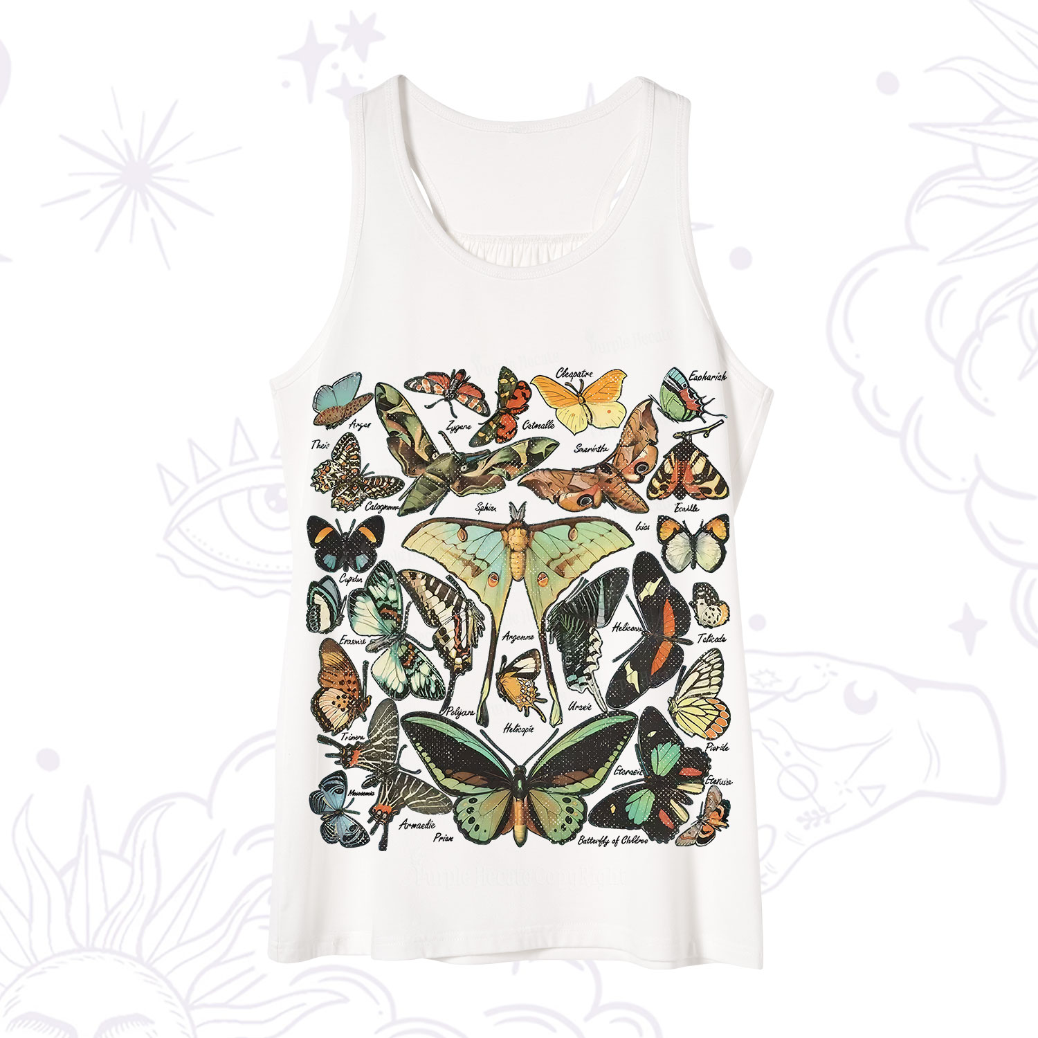 Purplehecate Vintage Butterfly & Moth Tank