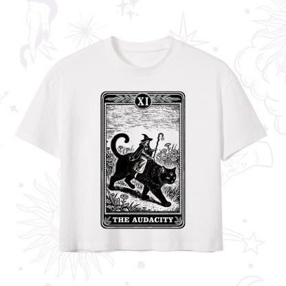 Purplehecate The Audacity Wizard Cat Tarot Crop T-Shirt