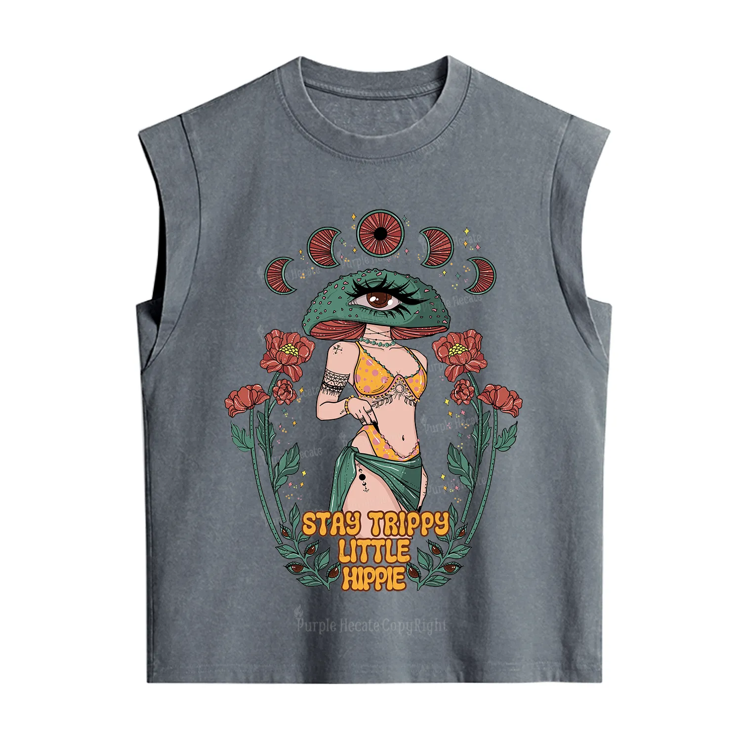 Purplehecate Stay Trippy Little Hippie Vintage Washed Tank