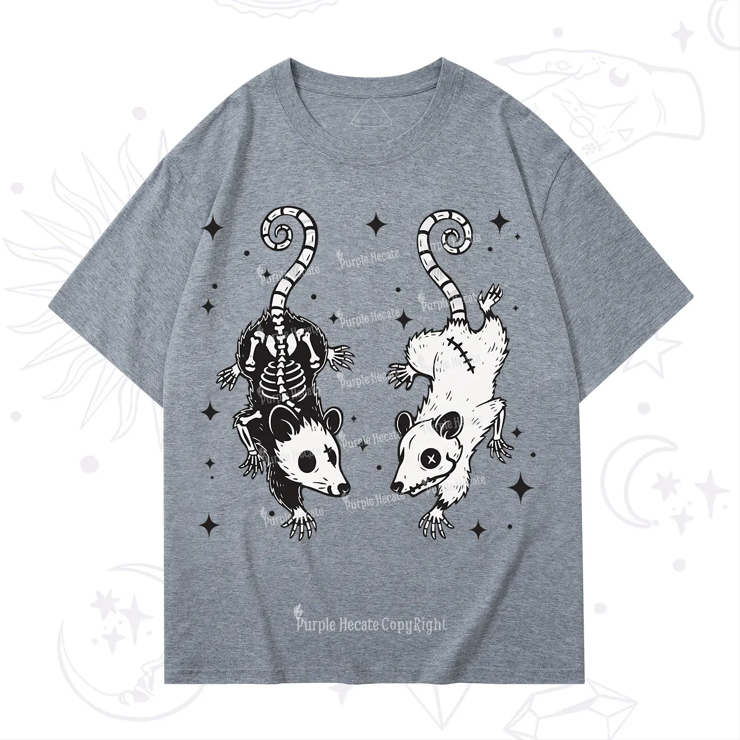 Purplehecate Moonlit Skeleton Rats T-Shirt