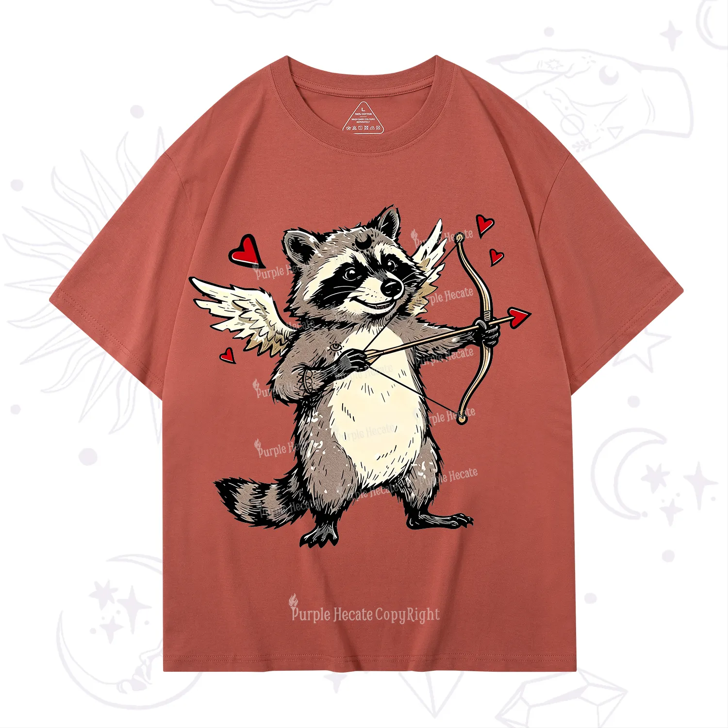 Purplehecate Cupid Raccoon Valentine T-Shirt