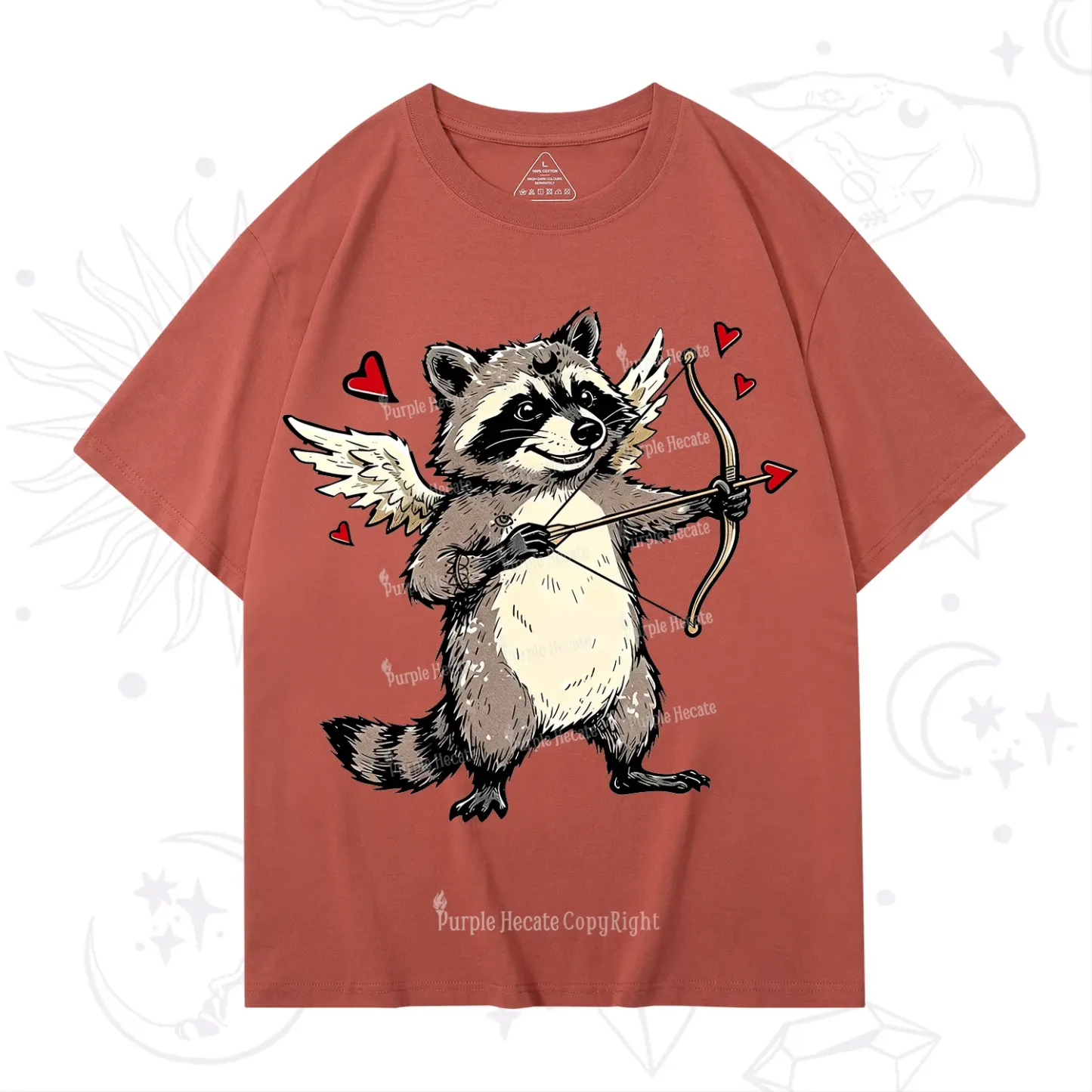 Purplehecate Cupid Raccoon Valentine T-Shirt