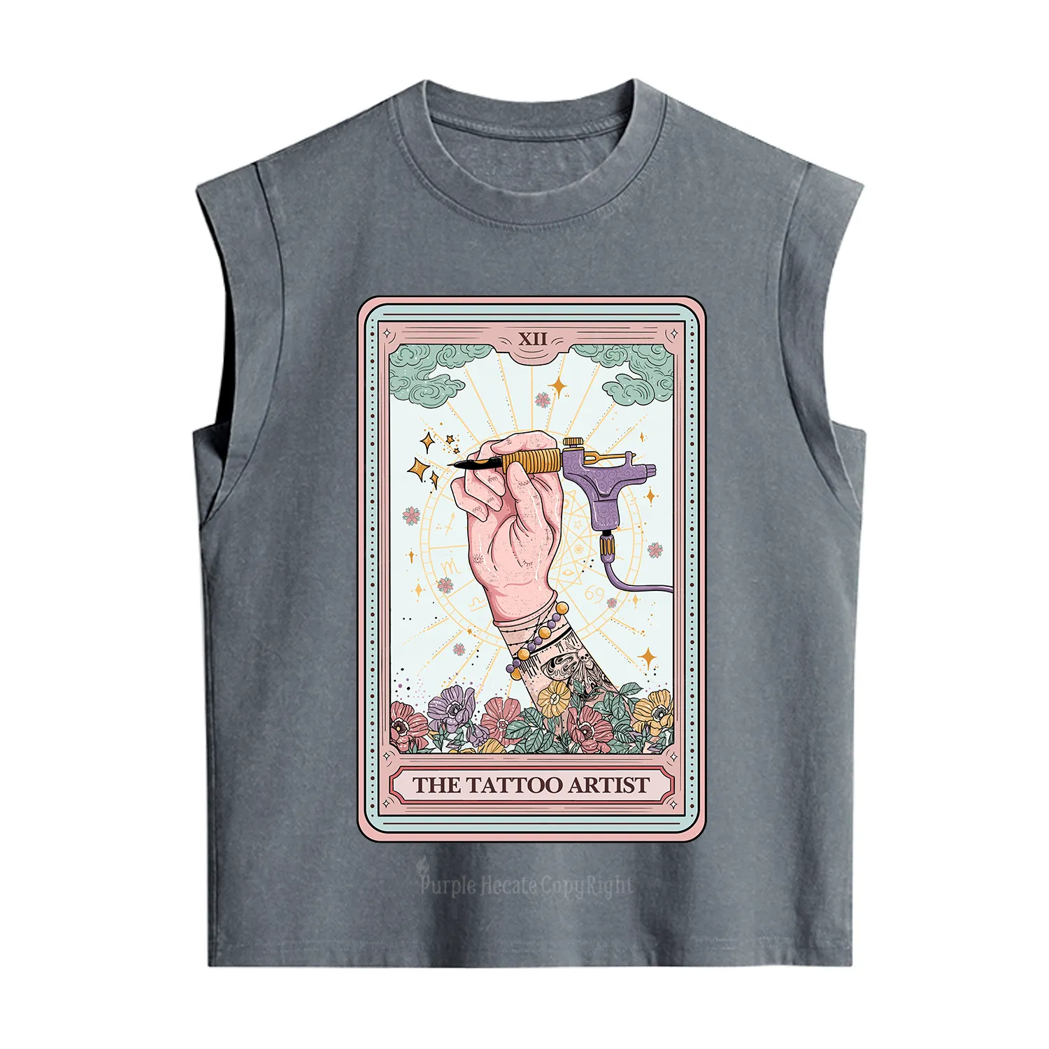 Purplehecate The Tattoo Artist Tarot Card Vintage Washed Tank