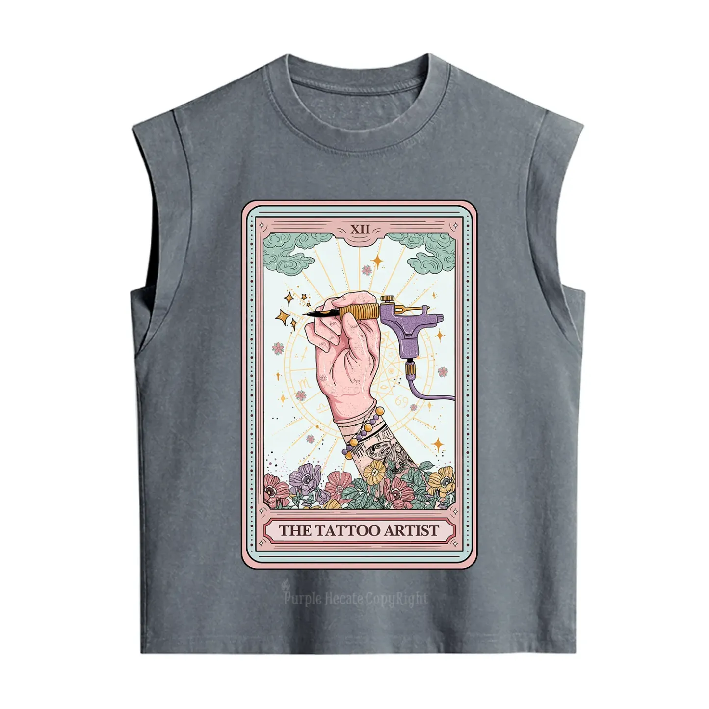 Purplehecate The Tattoo Artist Tarot Card Vintage Washed Tank