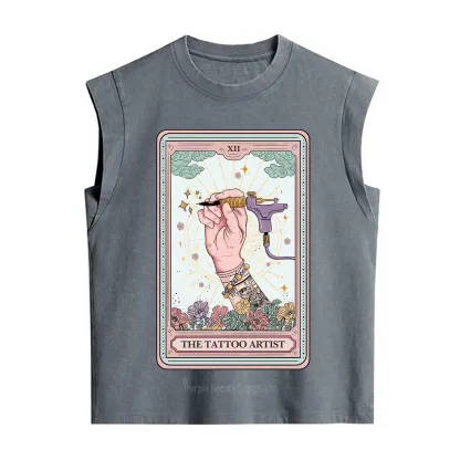 Purplehecate The Tattoo Artist Tarot Card Vintage Washed Tank