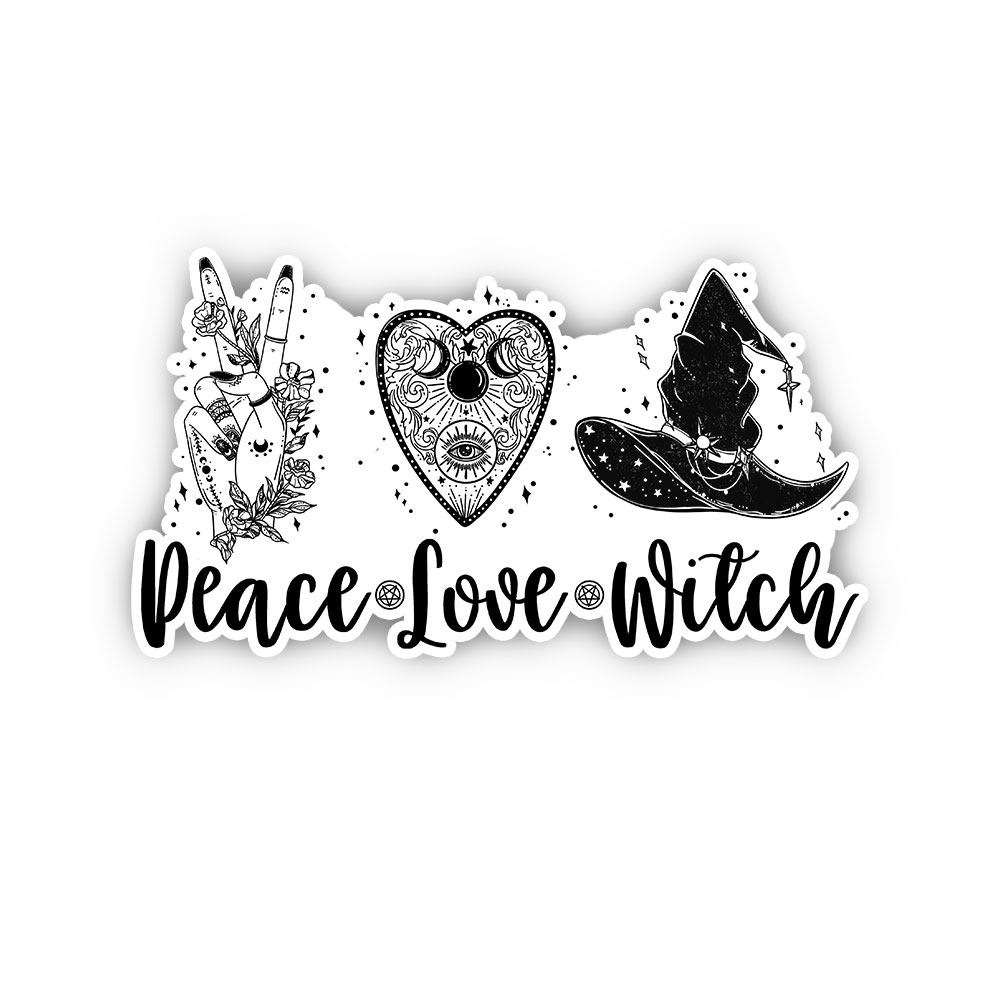 Purplehecate Peace Love Witch Sticker