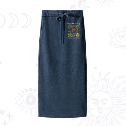 Purplehecate Magical Herbcraft Washed Drawstring Long Skirt