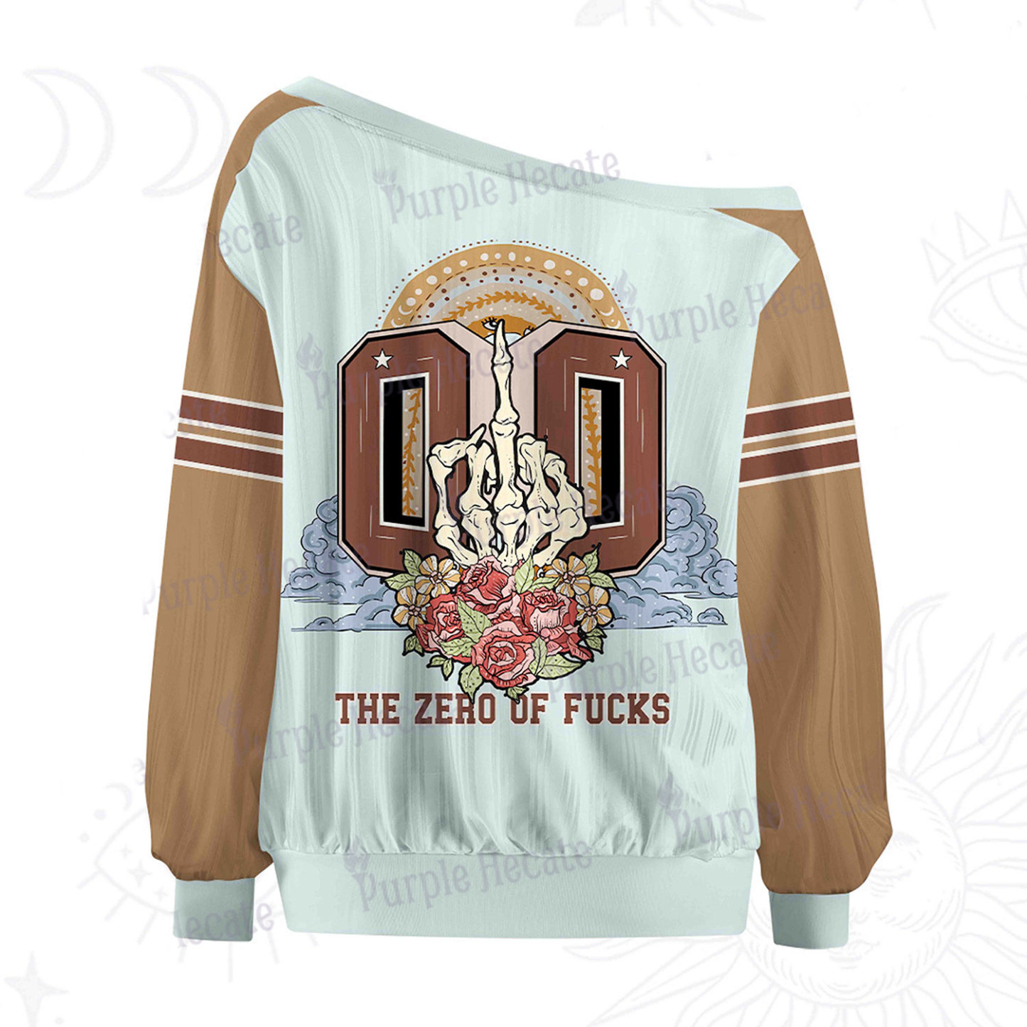 Purplehecate The Zero of Fucks No Apologies Off The Shoulder Graphic Jersey 