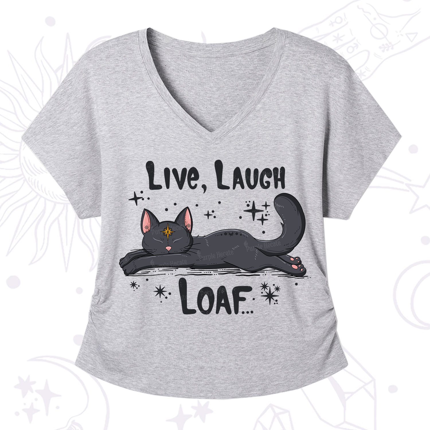 Purplehecate Live Laugh Loaf V-Neck T-Shirt