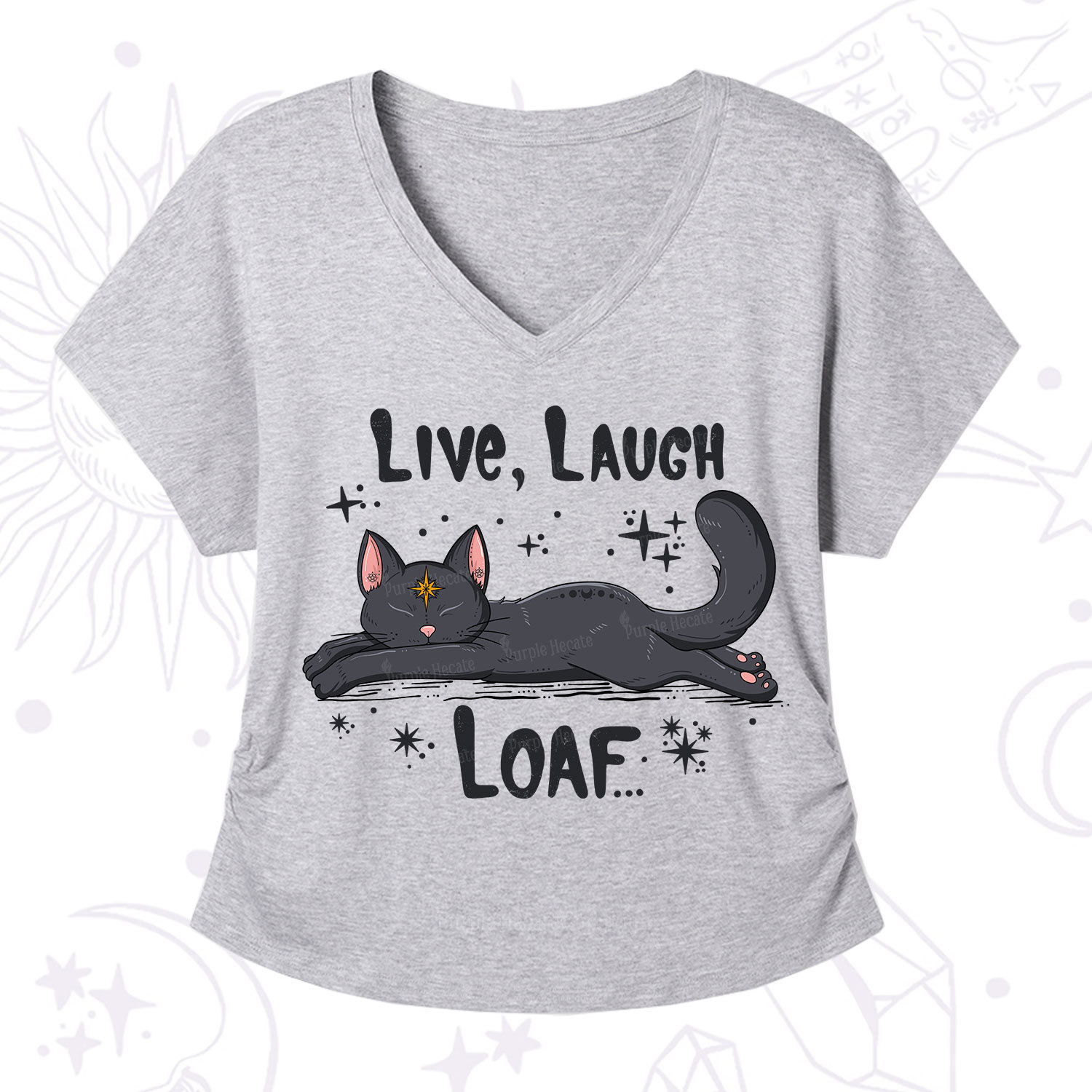 Purplehecate Live Laugh Loaf V-Neck T-Shirt