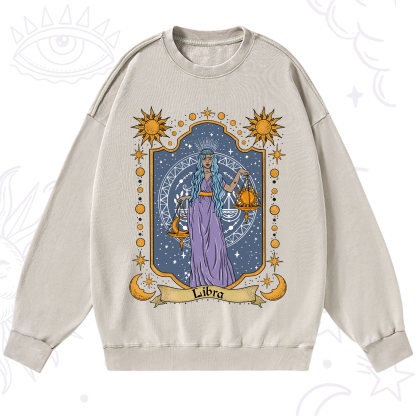 Purplehecate Libra Zodiac Washed Sweatshirt