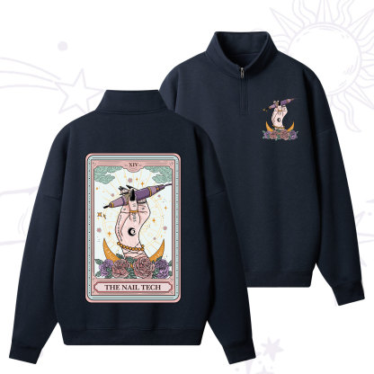 Purplehecate The Nail Tech Tarot Card Zip Fleece Sweatshirt