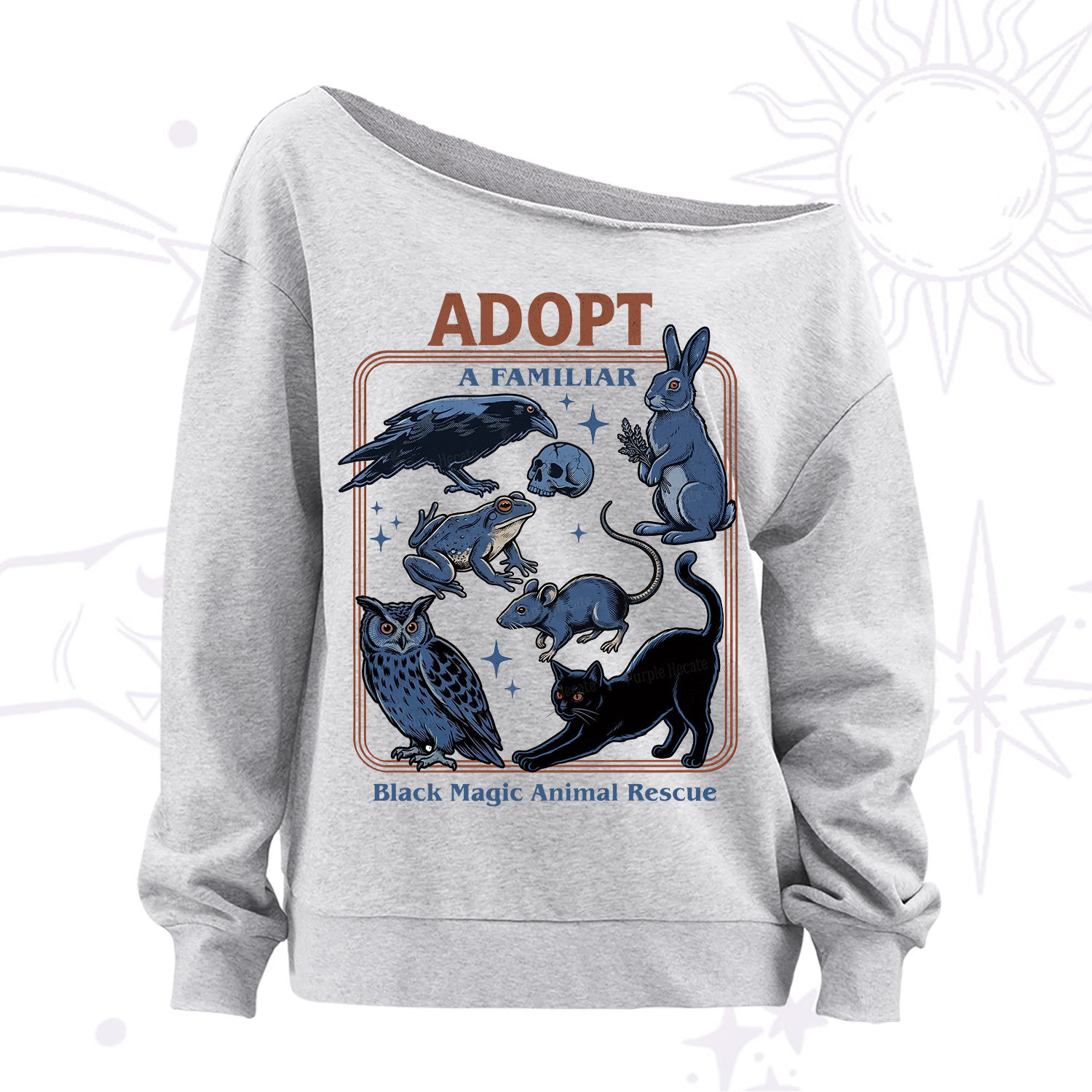 Purplehecate Adopt a Familiar Off The Shoulder Sweatshirt