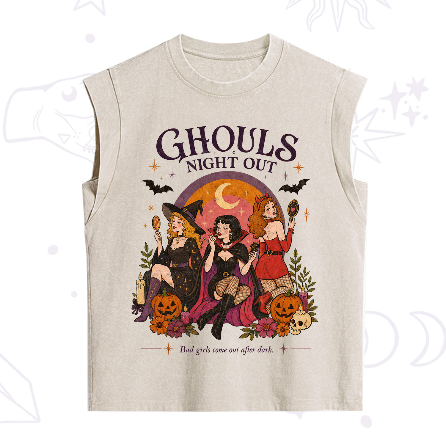 Purplehecate Ghouls Night Out Vintage Washed Tank