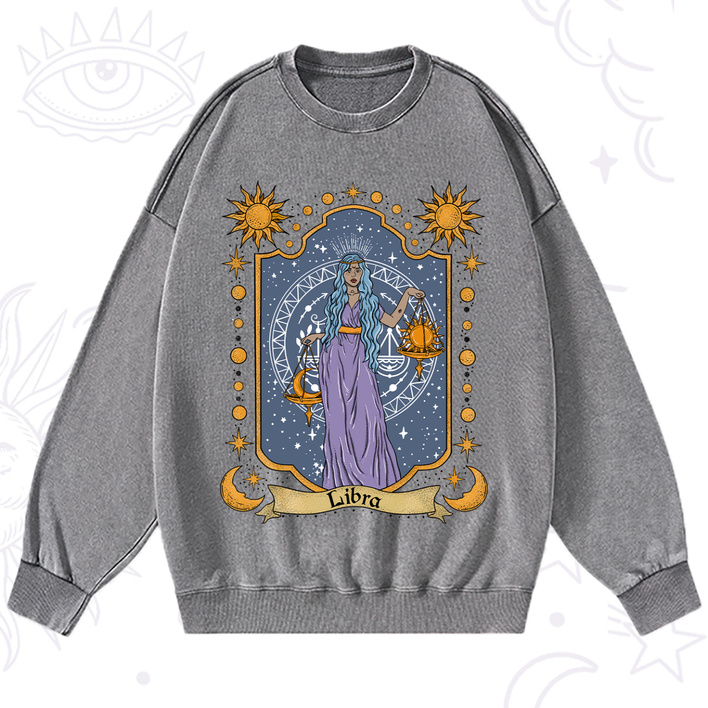 Purplehecate Libra Zodiac Washed Sweatshirt