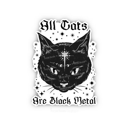 Purplehecate All Cats Are Black Metal Sticker