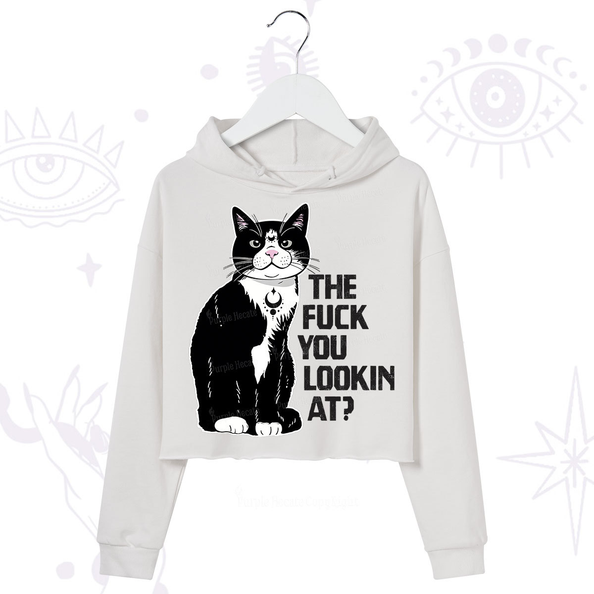 Purplehecate The Fuck You Lookin At Crop Hoodie
