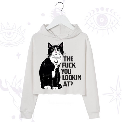 Purplehecate The Fuck You Lookin At Crop Hoodie