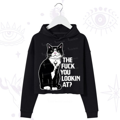 Purplehecate The Fuck You Lookin At Crop Hoodie