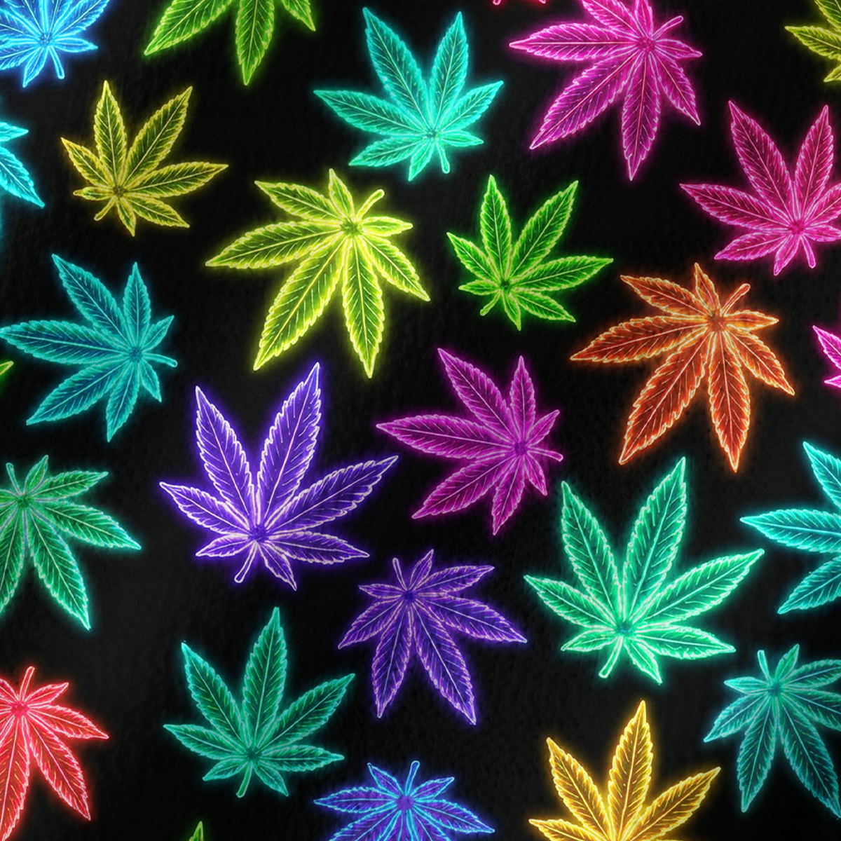 Purplehecate Trippy Weed Off Shoulder Long Sleeve Knit Top