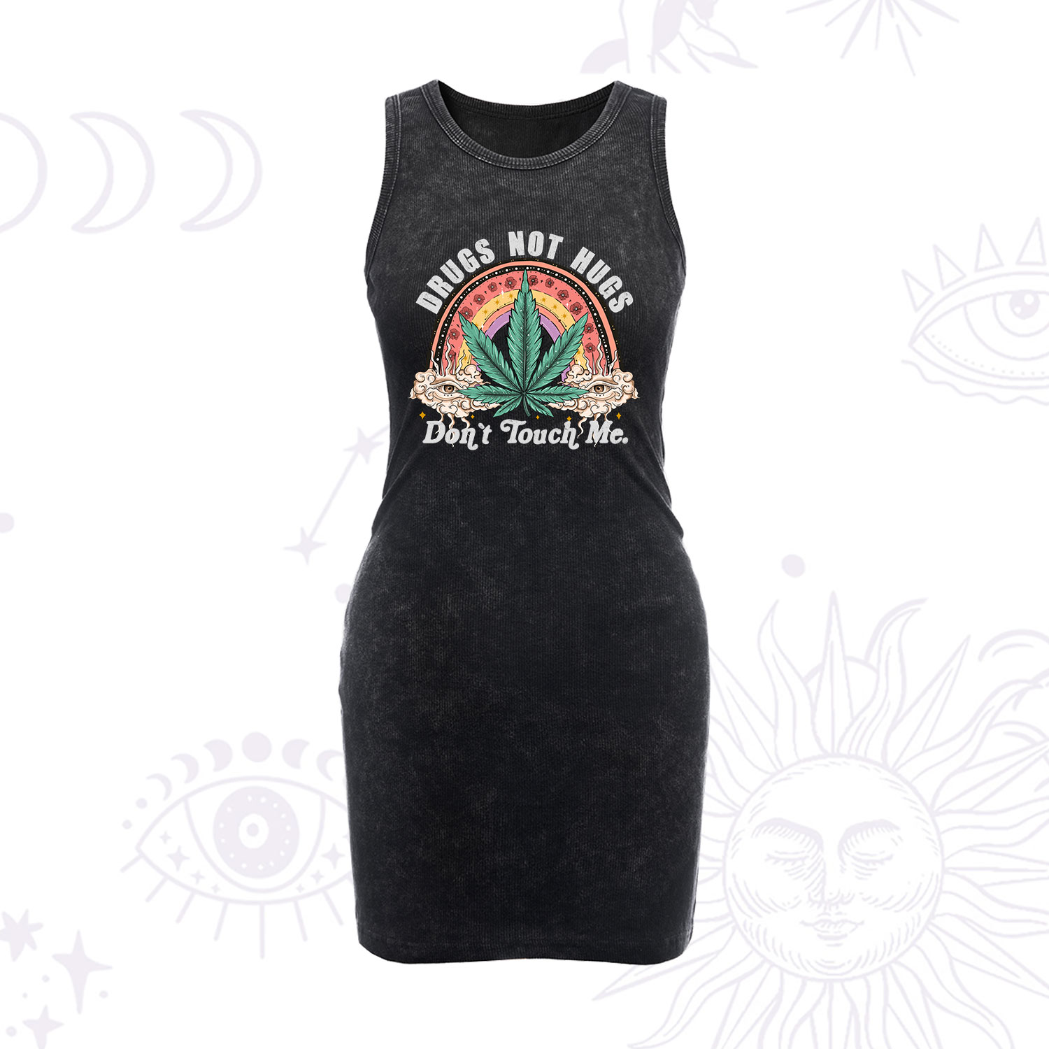 Purplehecate Drugs Not Hugs Vintage Bodycon Tank Dress