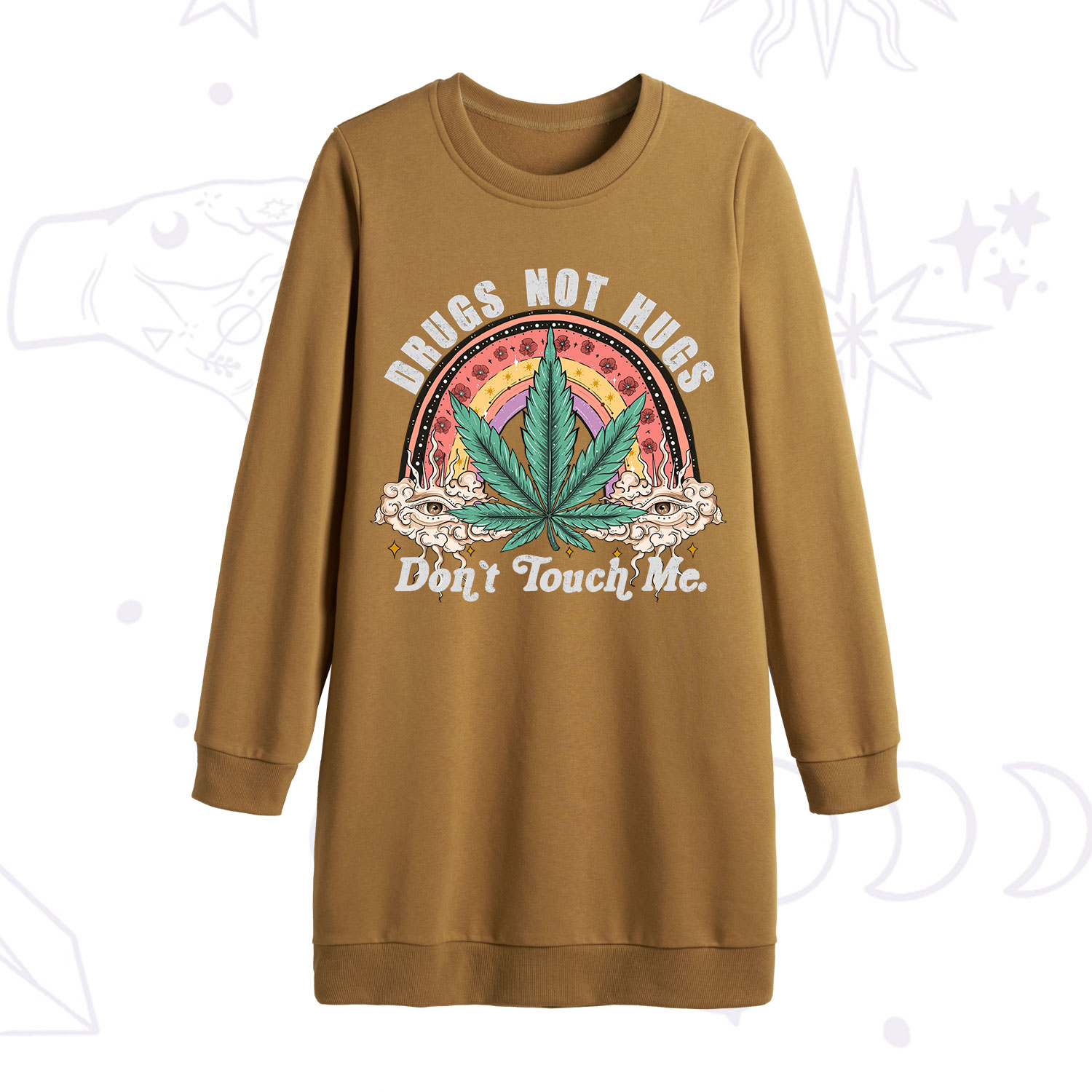 Purplehecate Drugs Not Hugs Sweatshirt Dress