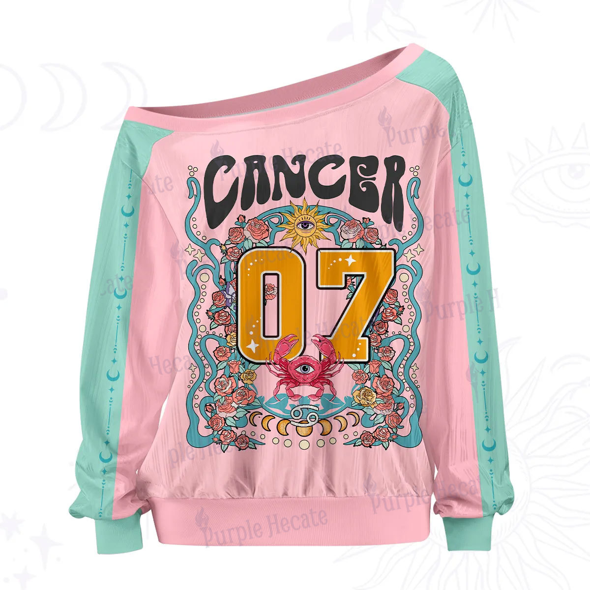 Purplehecate Cancer Spirit Zodiac Off The Shoulder Graphic Jersey