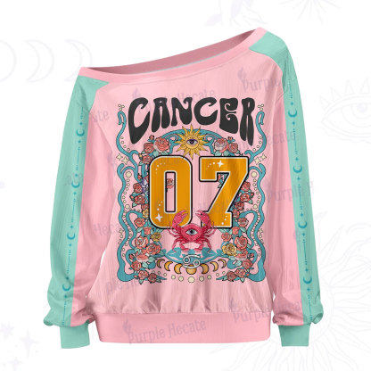 Purplehecate Cancer Spirit Zodiac Off The Shoulder Graphic Jersey