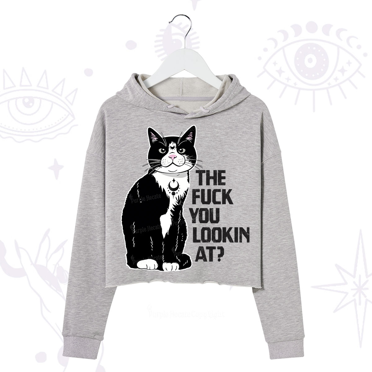 Purplehecate The Fuck You Lookin At Crop Hoodie