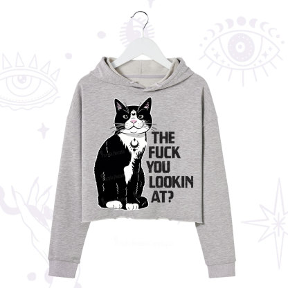 Purplehecate The Fuck You Lookin At Crop Hoodie
