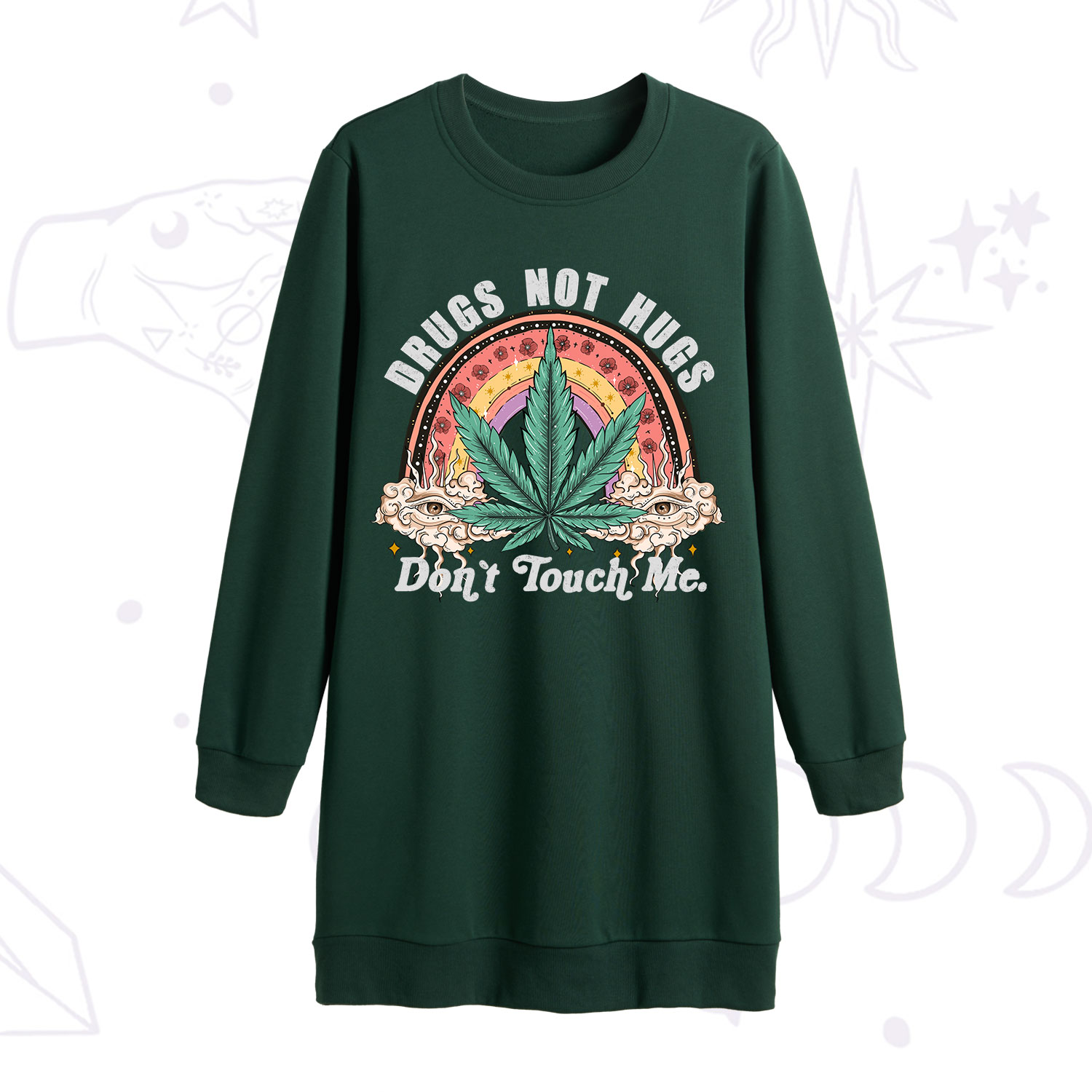 Purplehecate Drugs Not Hugs Sweatshirt Dress