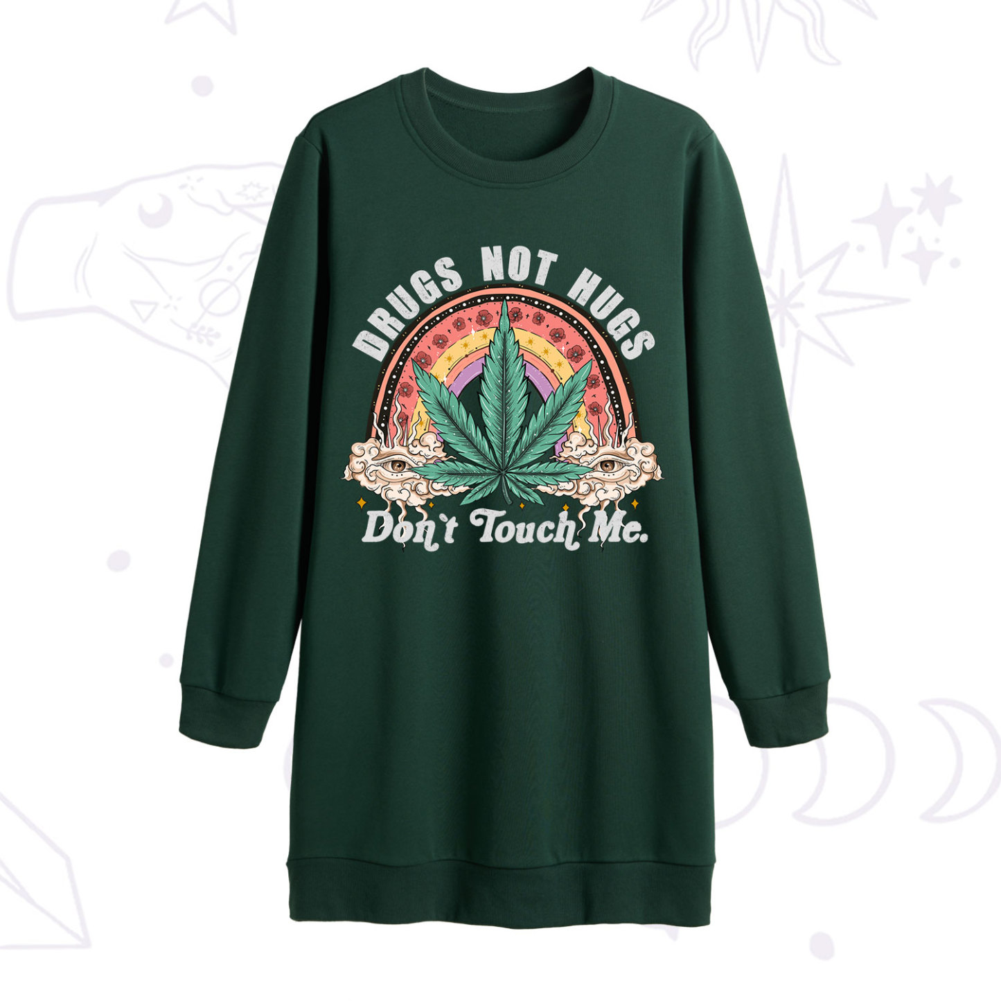 Purplehecate Drugs Not Hugs Sweatshirt Dress