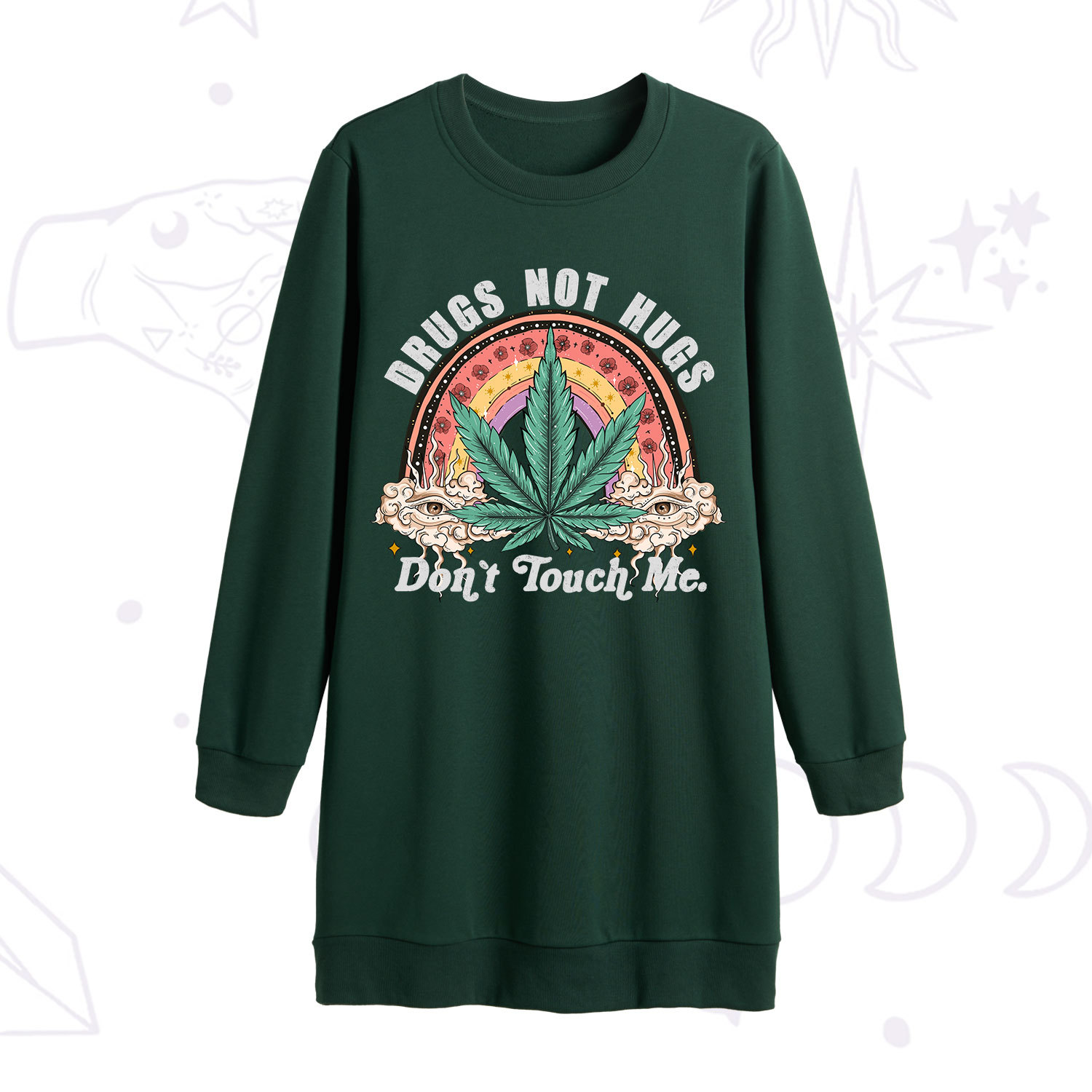 Purplehecate Drugs Not Hugs Sweatshirt Dress