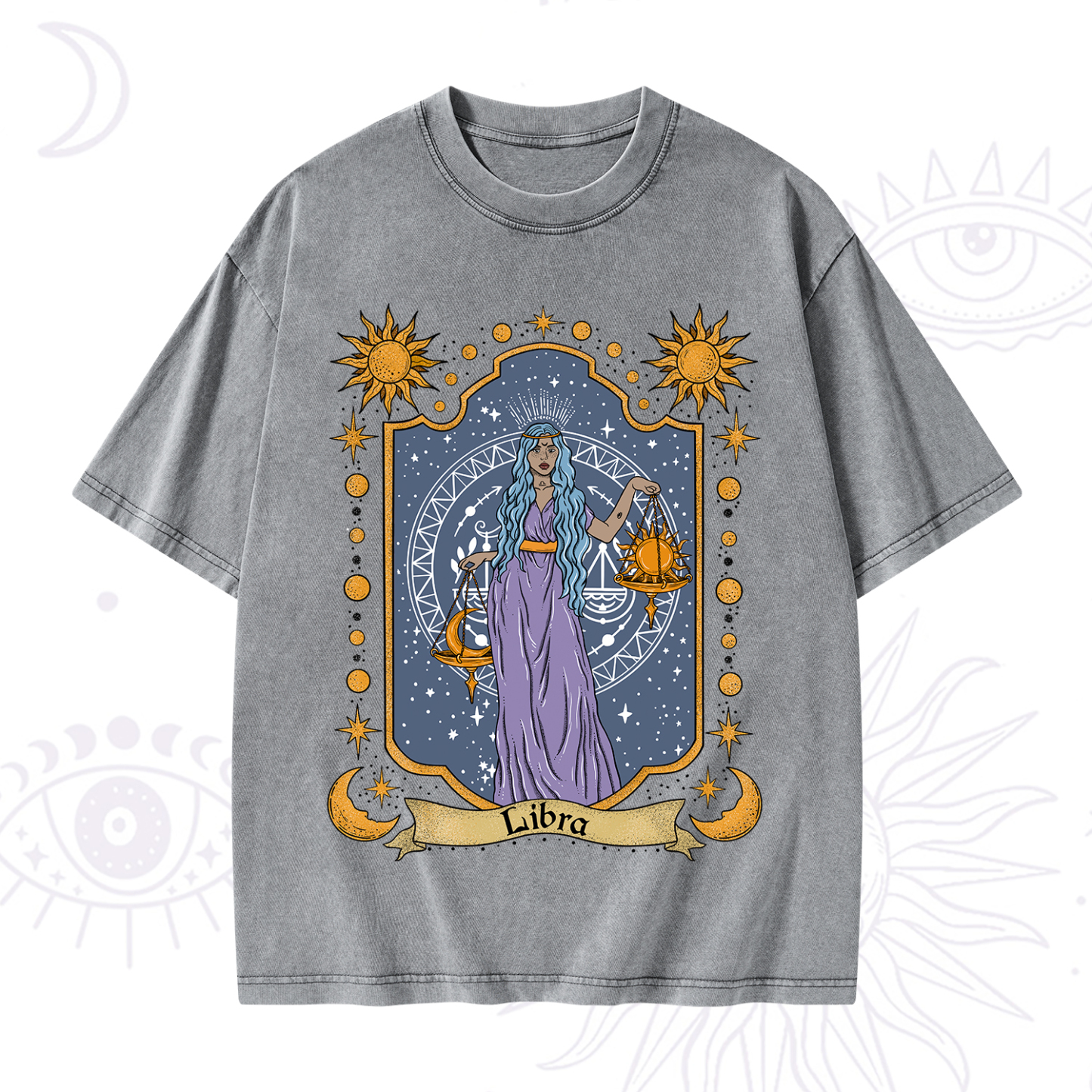 Purplehecate Libra Zodiac Washed T-Shirt