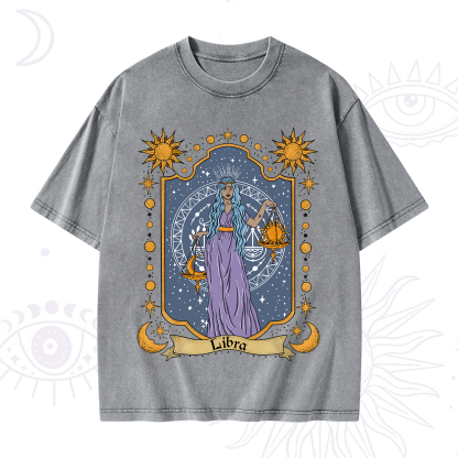 Purplehecate Libra Zodiac Washed T-Shirt