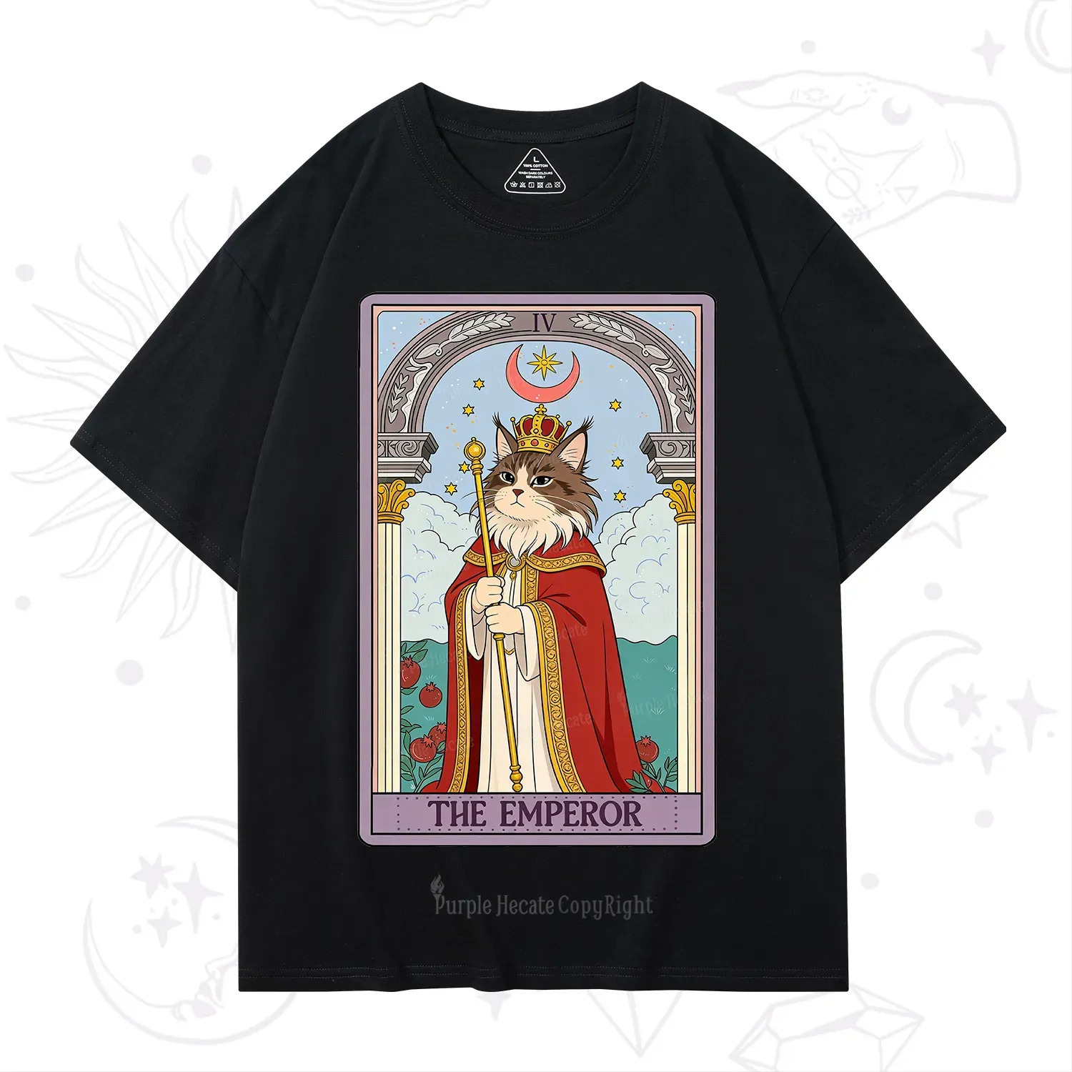 Purplehecate The Emperor Cat Tarot T-Shirt