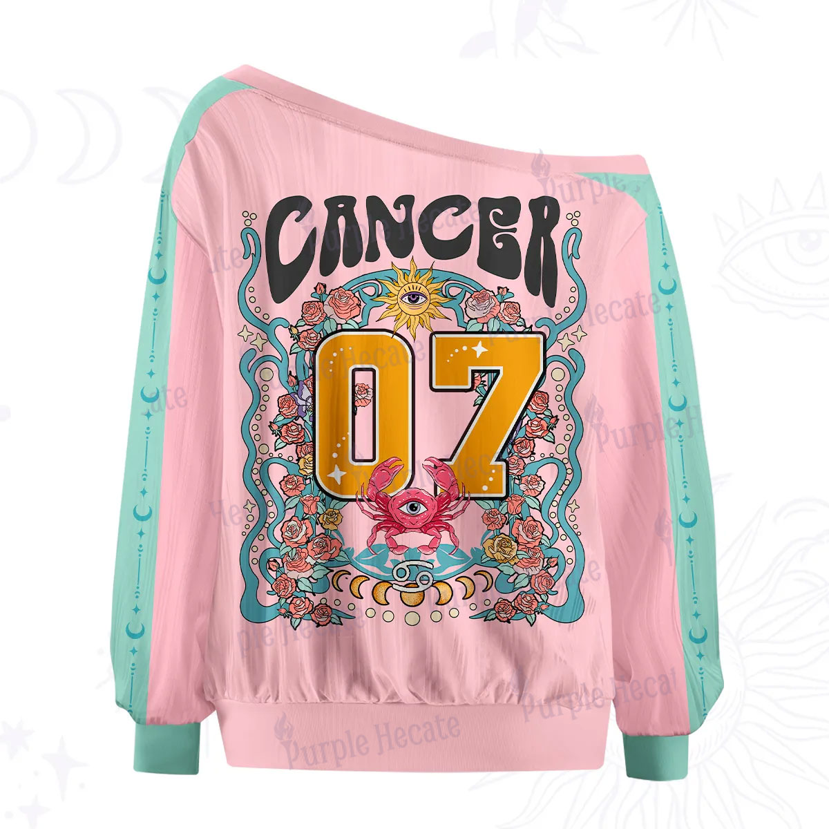 Purplehecate Cancer Spirit Zodiac Off The Shoulder Graphic Jersey