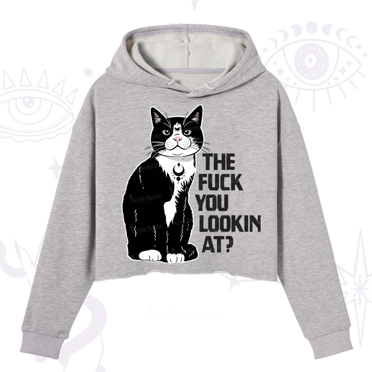 Purplehecate The Fuck You Lookin At Crop Hoodie