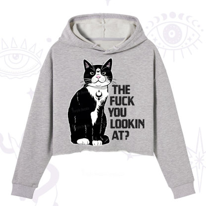 Purplehecate The Fuck You Lookin At Crop Hoodie